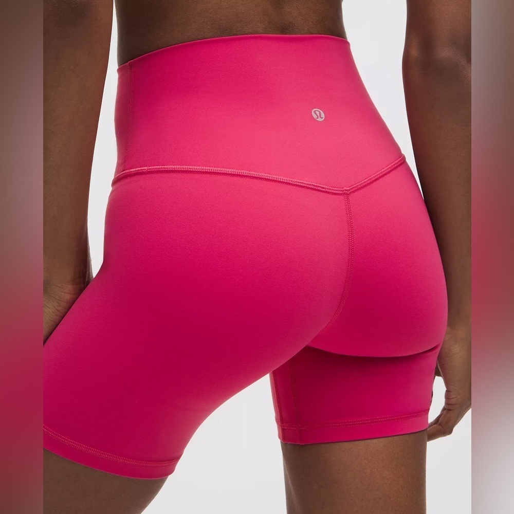 Lululemon Hot Pink Bike Shorts High-Waisted - Picture 4 of 8